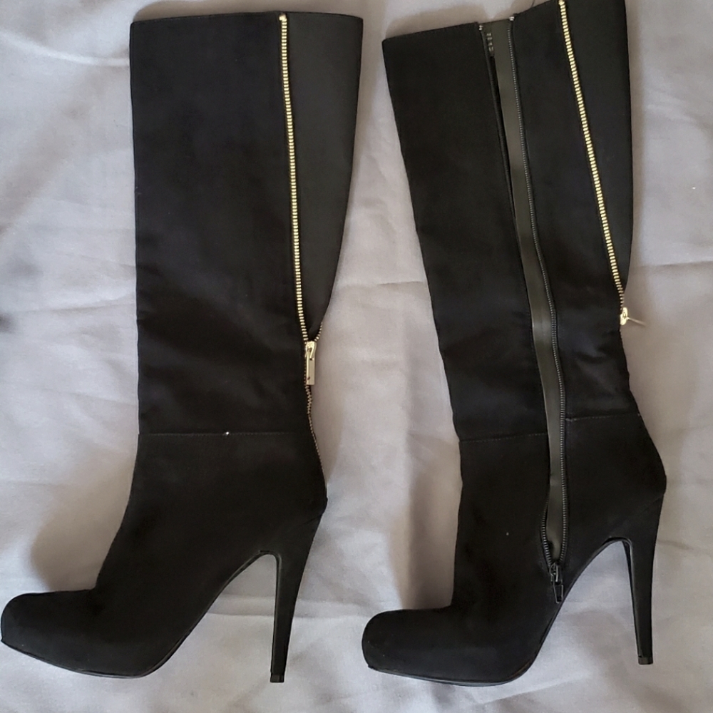 Aldo Black Suede Boots Size 8